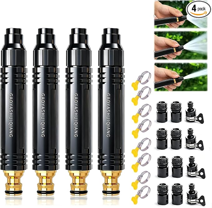 24 Pcs Heavy Duty Adjustable Twist Hose Nozzle Jet Sweeper Nozzle，Home High Pressure Car Wash Water Gun，Pressure Power Washer Lance Wand Gun for Garden Hose & Outdoor Cleaning