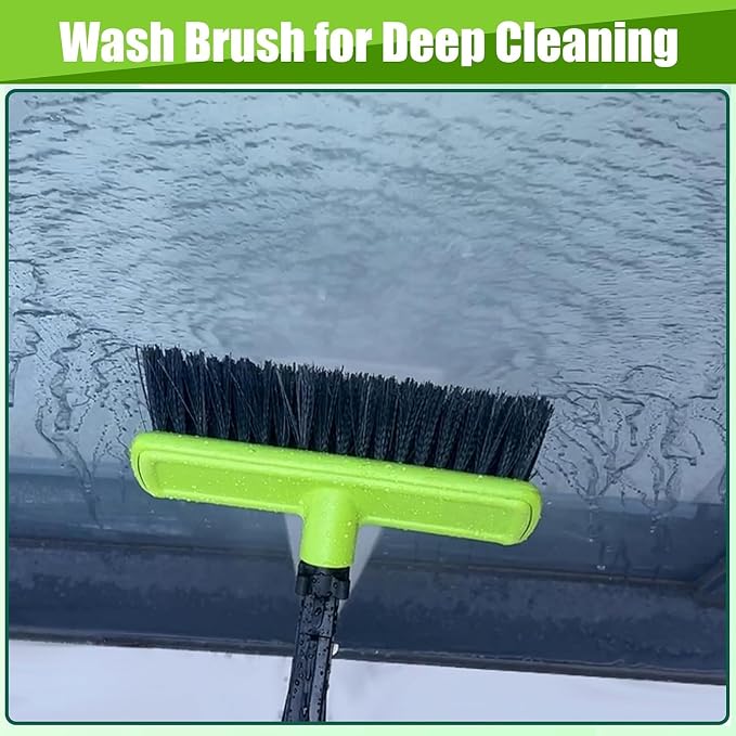 Tool Daily 21FT Telescoping Pressure Washer Wand with Brush, Extension Wand | Aluminum Telescopic Gutter Cleaner with 3 Curved Rods, 5 Sprayer Nozzle Tips and Adjustable Belt, 4000 PSI