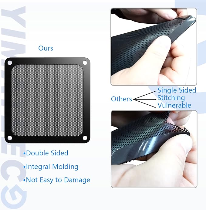 Dust Filter PC 140mm Computer Fan Filter Grills for Computer Cooler Fan/PSU/Routers 50 Mesh, Magnetic Frame PC Cooler Filter Dustproof Mesh (PVC, 140 * 140mm, 5pcs, White)