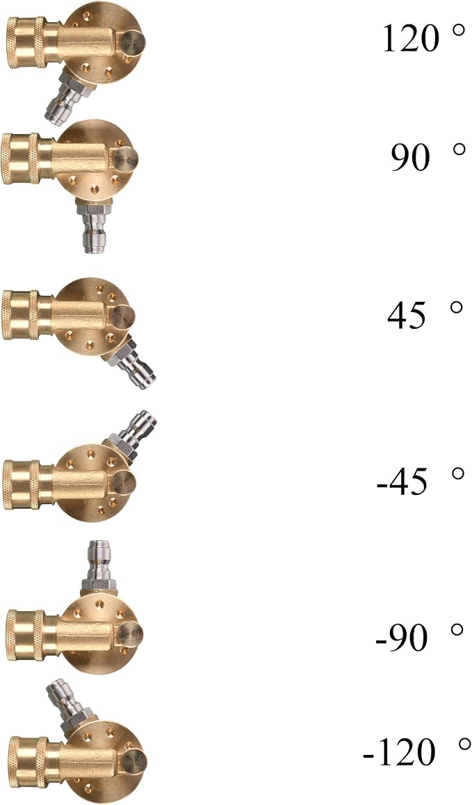 Tool Daily Pressure Washer Pivoting Coupler, Gutter Cleaner Attachment | 240 Degree with 7 Angles for Power Washer Nozzle Tips, 1/4 Inch Quick Connect, 4500 PSI