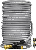 3/8" 4800PSI Pressure Washer Hose 150FT with Swivel Quick Connect for Cold/Hot Water Max 248°F, Kink Resistant Steel Wire Braided, Wear Resistant Power Washer Hose with M22 14mm Adapter