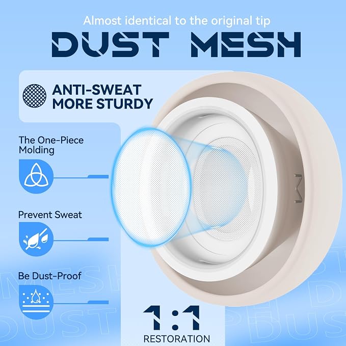 Inesore 4 Pairs Replacement Ear Tips for AirPods Pro 2nd/1st (Stone) | with Noise Reduction Hole & Built-in dust Guard Screen,Silicone,with Portable Storage Box & Cleaner Pen,4 Size (XS/S/M/L)