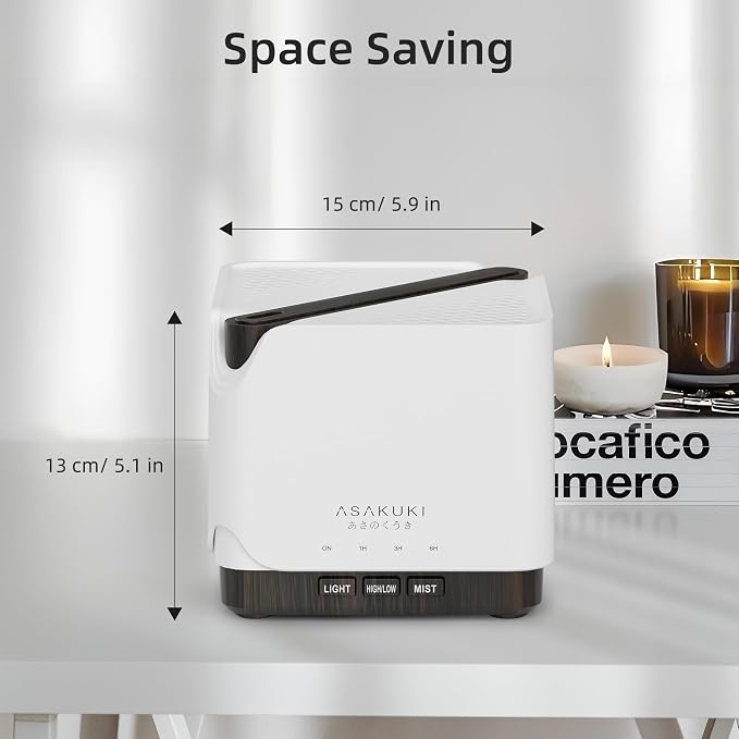 ASAKUKI Essential Oil Diffuser for Home Large 700 ml Humidifier | Automatic Shut-Off, Quiet Aromatherapy Diffuser with 7 LED Lights for Living Room, Kitchen, Bedroom, Hotel - Black