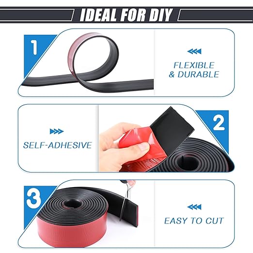 Neoprene Rubber Strips Self Adhesive Sheets, Rolls & Strips with Adhesive Backing Rubber Pads Self Stick Seal Gasket Tape for Matting Padding - 2" Wide x 1/8" Thick x 20' Long