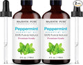 Majestic Pure Peppermint Essential Oil for Diffuser - 4 Fl Oz (Pack of 2) | 100% Natural Essentials Oils for home fragrance, diffuser use, massage, DIY candles, DIY soaps, Aromatherapy