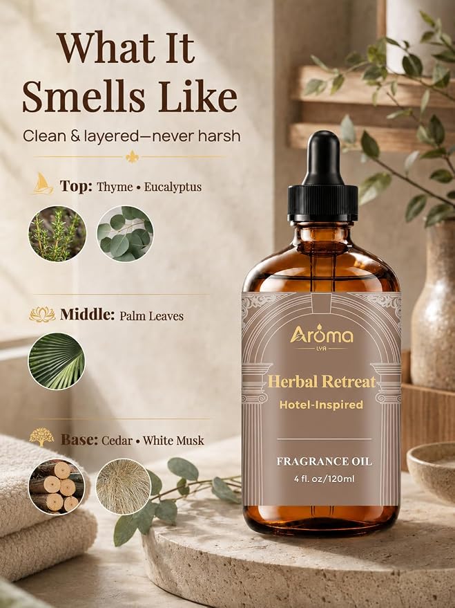 Hotel Collection Diffuser Oil - Herbal Retreat | Clean Herbal Spa Scent With a Rich Aroma and Long-Lasting Scent