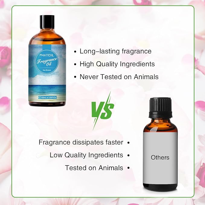 PHATOIL Sea Breeze Fragrance Oil for Diffuser Aromatherapy 3.38FL.OZ | Long Lasting Scented Oils For Humidifier, Air Freshener, DIY Soap Candle, Scent Project Making, Aroma Oil for Home Freshening