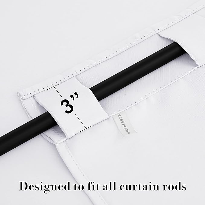 RYB HOME Small Window Curtains - Blackout Insualting Privacy Curtains for Kids Bedroom Kitchen Bathroom Basement Cafe Cabinet Tiers Drapes, 34 Width x 30 Length, 2 Panels, Pure White