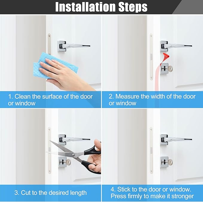 Draft Seal Tape for Doors and Windows 3 in x 10 Ft Silicone Weather Stripping Extra Thick 2mm Door Seal Strip with Strong Adhesive Draft Insulation Stopper Side Seal - Clear