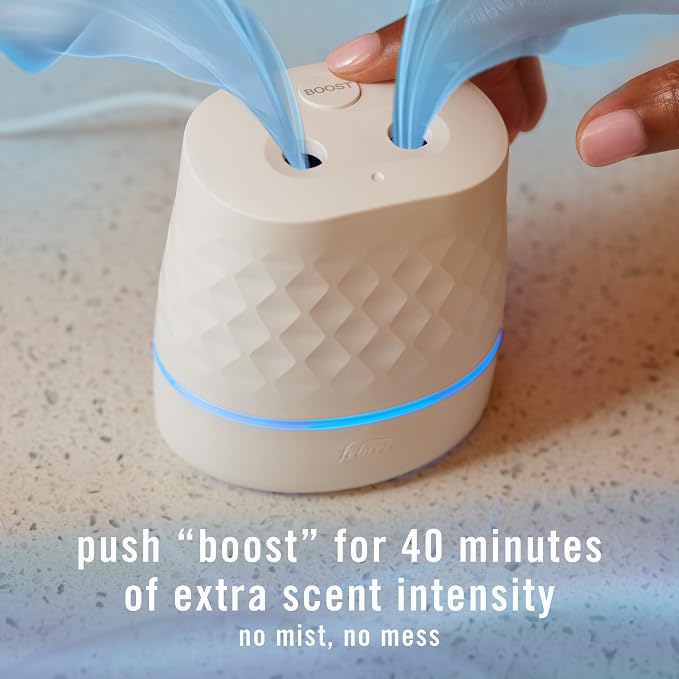 Febreze Plug Scent Booster in White, Continuous Scent Device Oil Diffuser, Compatible with Febreze Air Freshener Plug in Refills (Pack of 2)