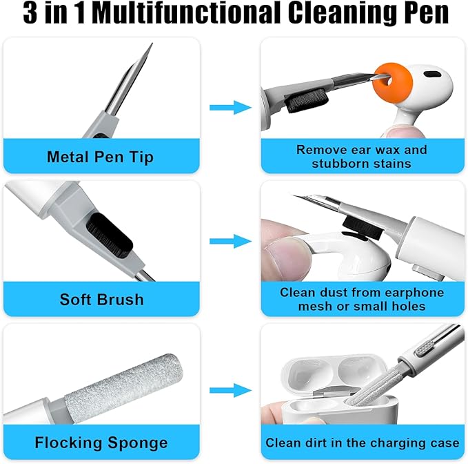 3 Pairs Replacement Ear Tips for AirPods Pro 2nd & 1st(S/M/L, Orange) | with Noise Reduction Hole, Silicone Ear Tips with Cleaning Pen & Portable Storage Box, Fit in the Charging Case