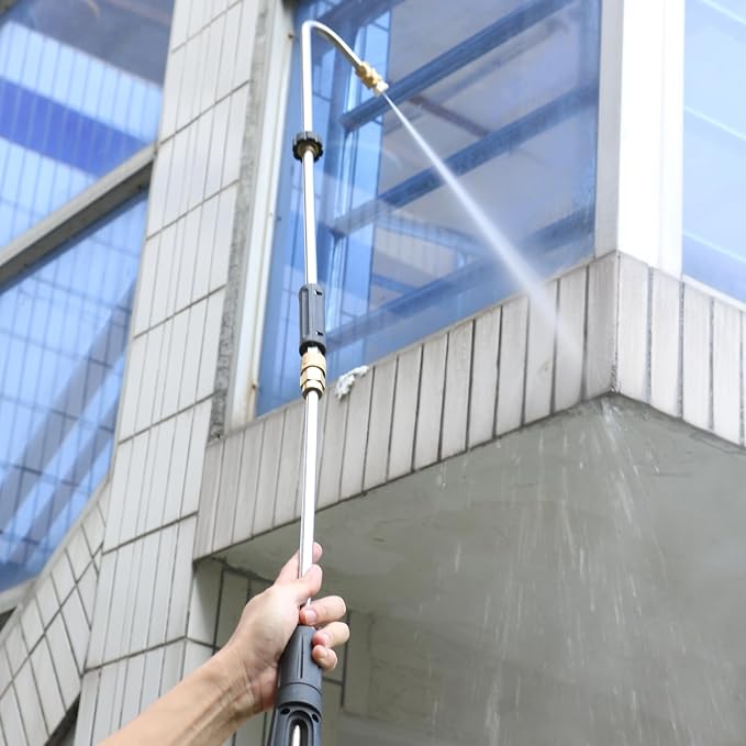 Pressure Washer Gutter Cleaner Rod, Heavy Duty 35 Inch Power Washer Replacement Lance Wand for Gutter Cleaning, RV Roof and Wheel Washing, 4500 PSI, 1/4 inch Quick Connector