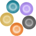 Gotega 5 Pack Drain Hair Catcher for Bathroom Tub Shower and Sink | Shower drain covers protector, flexible TPR material, multiple colors, hair trap garbage disposal parts, easy to clean
