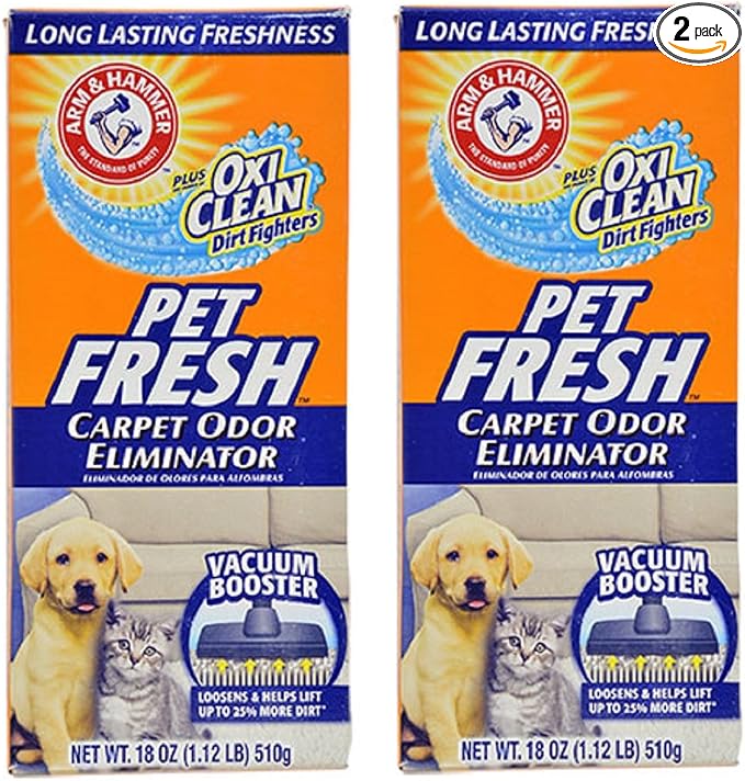 Arm & Hammer Pet Fresh Carpet Odor Eliminator Plus Oxi Clean Dirt Fighters, 18 oz,(PACK OF 2)