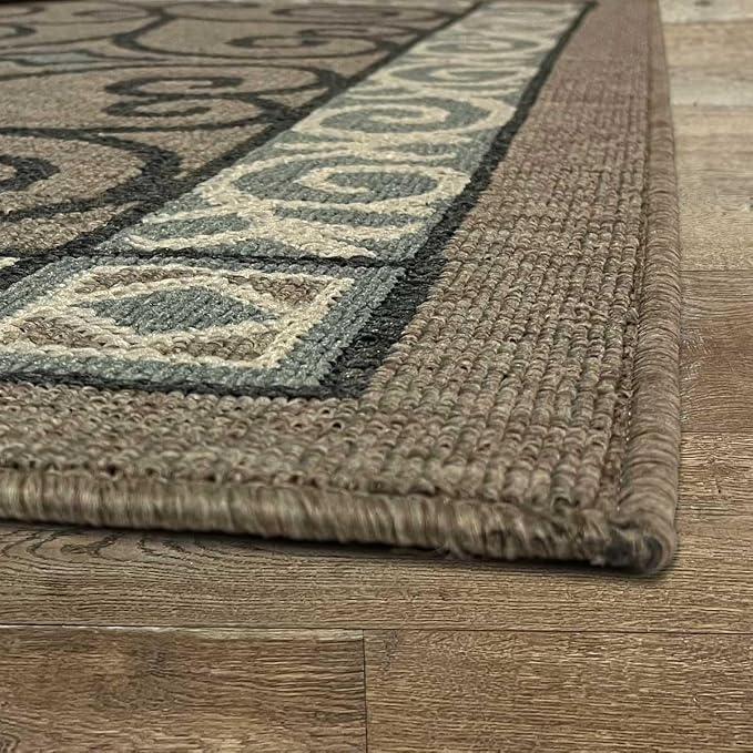 Pilgrim Home and Hearth 19674-1 - 4'x6' Area Rug - Area Rug with Non-Slip Backing, Ideal for Enteryway, Living Room, Bedroom, Kitchen, Bathroom, Laundry Room - Easy Clean, Durable, Low Pile Rug