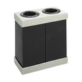 Safco Trash Can Recycle Bin Combo, 28 Gallon Each (2 Bin), At Your Disposal Recycling Center, Black/Grey