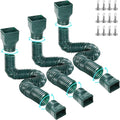 Gutterlix 3 Pack Flexible Gutter Downspout Extensions Extendable from 21" to 67", Downspout Extender Comes with Adapters, Thickened Down spout Drain Extension for Rainwater Drainage(Green)
