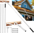 Leaf Roof Brush and Roof Rake, Adjustable Length Roof Cleaning Tool, Remove Roof Leaves Safely, with Natural Brush Head, Lightweight, Easy to Use & Store (21 ft)