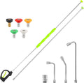 RIDGE WASHER Pressure Washer Extension Wand 120 Inch, Stainless Steel | 30°/90°/120° Curved Rod, Gutter Cleaner Attachment with 5 Nozzles, 4000 PSI