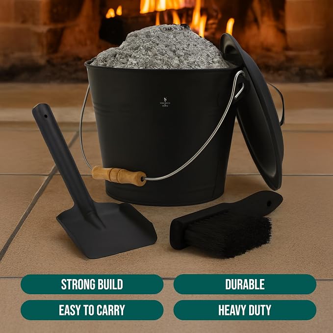 Smedley & York Black Ash Bucket with Lid, 2.15 Gallon