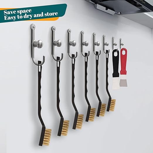 48 Pcs Mini Brass Brush Set, Brass Scratch Brush with Curved Handle, Cleaning Weld Slag and Rust