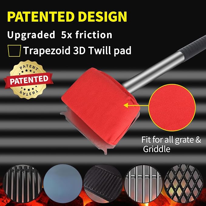 XUDAKAIXIN Grill Brush Bristle Free,(Only Replaceable Cleaning Head No Grill Brush)-Red