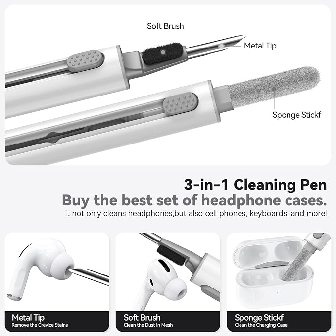 Ljusmicker for AirPods Pro 3 Case 2025 with Cleaner Kit,Dark Purple | Soft Silicone Protective Cover for Apple AirPod Pro 3rd Generation Case with Keychain for Women Men,Shockproof