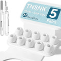 5 Pairs Replacement Ear Tips for AirPods Pro 3(Medium-White) | with Noise Reduction Hole,Built-in dust Guard Screen Silicone Ear Tips with Cleaning Pen - 5 Sizes(Medium)
