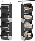 Hanging Closet Organizer Bins for Closet Organization Storage 4 Shelf Black