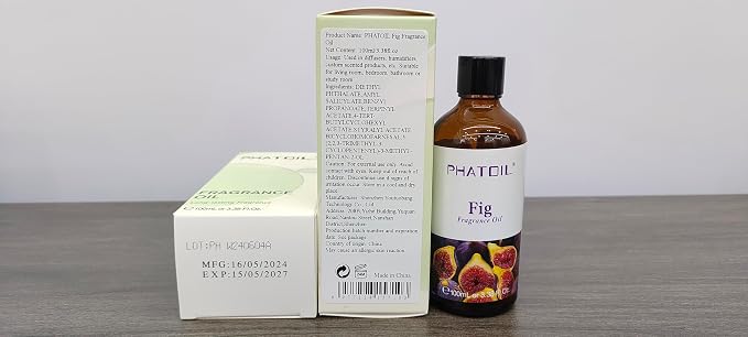 PHATOIL Fig Fragrance Oil for Diffuser Aromatherapy 3.38FL.OZ | Long Lasting Scented Oils For Humidifier, Air Freshener, DIY Soap Candle, Scent Project Making, Aroma Oil for Home Freshening