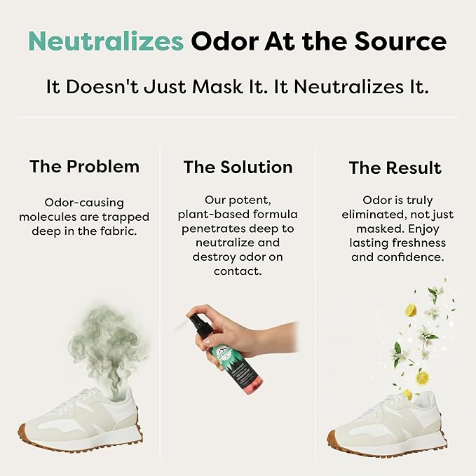 Lumi Outdoors Natural Shoe Deodorizer Spray - Odor Eliminator | Destroys Stubborn Shoe Smells at the Source - 700+ Sprays - Sneakers, Work Boots, Cleats & Gym Bags - Lemon Eucalyptus Scent