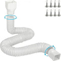 plusgutter 16.5ft Long Gutter Downspout Extensions Flexible, 4" Diameter Drain Downspout Extender, Down Spout Drain Extender for Rainwater Drainage, Extendable from 3.4ft to 16.5ft(1Pack, White)