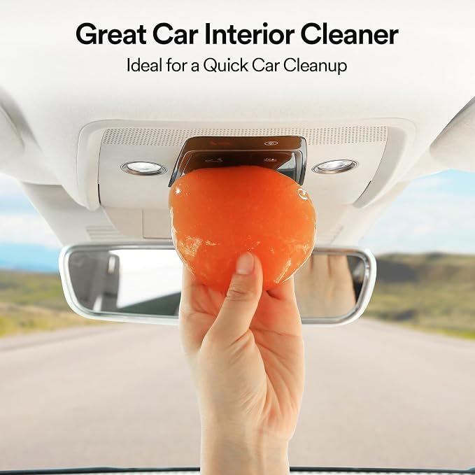 PULIDIKI Car Cleaning Gel for Car Clean Putty Auto Detailing Tools | Car Slime Cleaner Dust Cleaning Gel for Car Interior Cleaner Car Accessories Keyboard Cleaner Orange (2Pack)