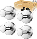 4 Pcs Suction Cup Hooks for Shower，Removable Hooks，Towel Hook，Suction Hook for Bathroom, Bedroom, Glass Window (Bright Silver)
