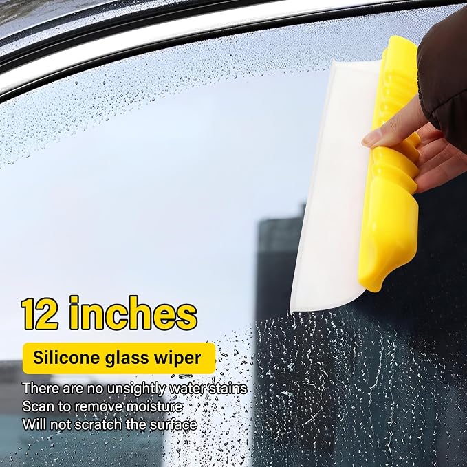 2 Pack 12inch car Squeegee,Silicone Squeegee,car Window Squeegee,Flexible T-Bar Water Blade for Car for Car Or Home Use,Washing,Wiping Glass, Mirror,Shower Doors