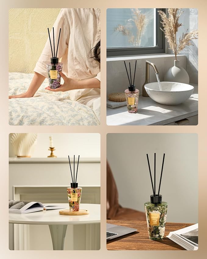 M&SENSE Reed Diffuser Set, Neroli Noir, 8.79 oz Natural Essential Oil | Non-Toxic Organic, Long-Lasting Fragrance, Ideal for Living Room, Entryway, Gifts for Women