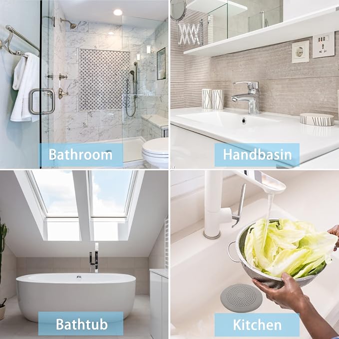 2 Pack Drain Hair Catcher Durable Silicone Hair Stopper Shower Drain Covers Easy to Install and Clean Suit for Bathroom Bathtub and Kitchen （White）