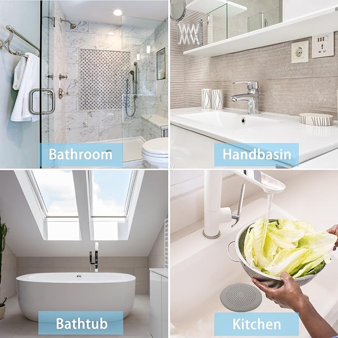 Drain Hair Catcher Durable Silicone Hair Stopper Shower Drain Covers Easy to Install and Clean Suit for Bathroom Bathtub and Kitchen (New Grey 4Pack)