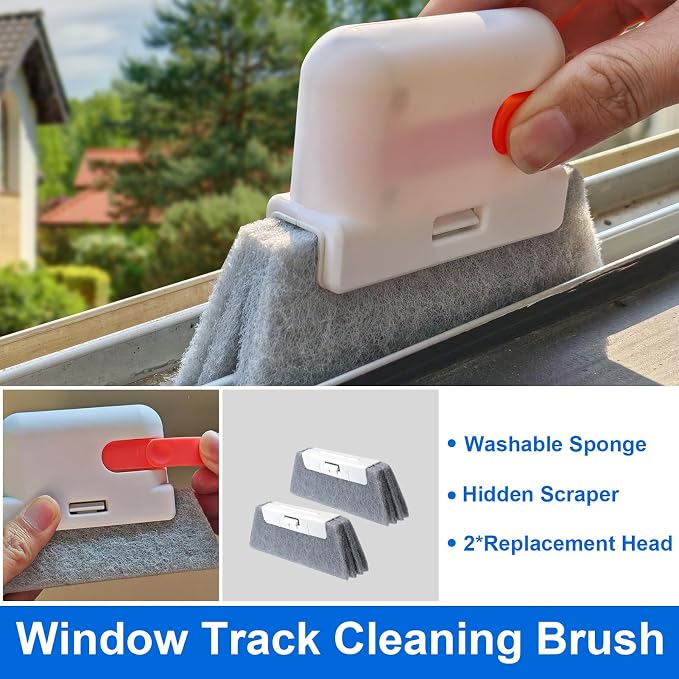 Window Track Cleaning Tools,Window Sill Cleaner Tool Kit,8 Pcs | Sliding Door Track Cleaner,Groove Crevice Seal Cleaning Brush for Tile Lines/Shutter/Car Vents/Air Conditioner/Keyboard