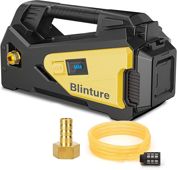 Battery Powered Water Transfer Pump, Cordless Power Washer Compatible DeWalt 18-20V, 2Ah-5Ah Battery, Cordless Water Pump, Self-Priming RV Water Pumps, Pressure Pump 50FT Head(Not include Battery)