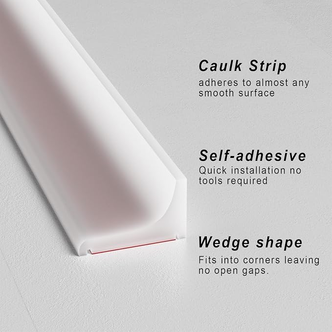 Silicone Shower Threshold Water Dam, Kitchen Sink Splash Guard, Shower Barrier Water Dam(118inch)