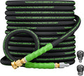 3/8" 4800PSI Pressure washer hose 50ft for cold and hot water Max 248°F with 3/8"quick connect Kink resistant Steel Wire Braided Power Washer Hose with M22 14mm Adapter，Green