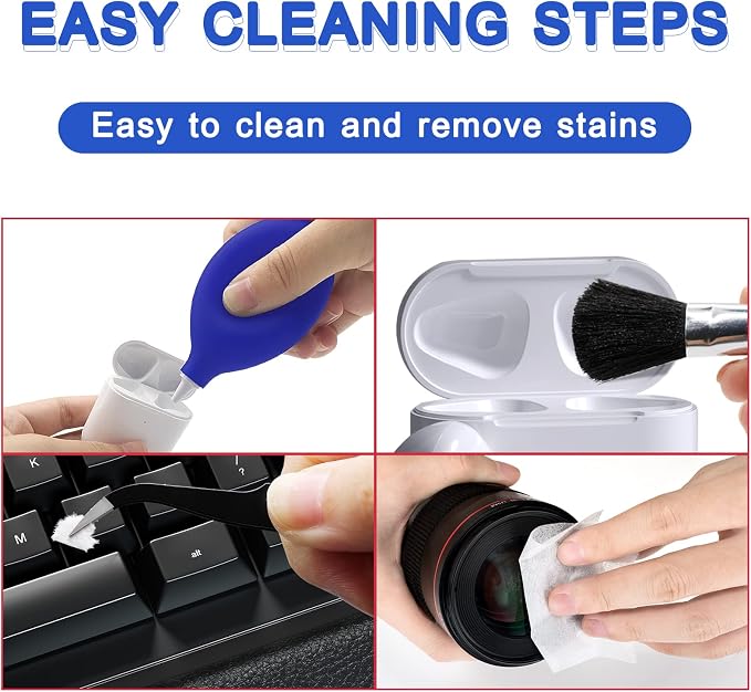 Cell Phone Cleaning Kit, Speaker Cleaner for iPhone, Charging Port Cleaning Tool, Electronic Cleaning kit, Compatible with Airpods Earbuds Camera USB C Lightning Port ipad (140PCS)