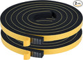 Weather Stripping Soundproof, 1/2 in x 3/8 in Weatherproof Foam Insulation Tapes, High Density Weatherstrip Seal Strips for Sliding Door Window, 2 Rolls Total 13Ft