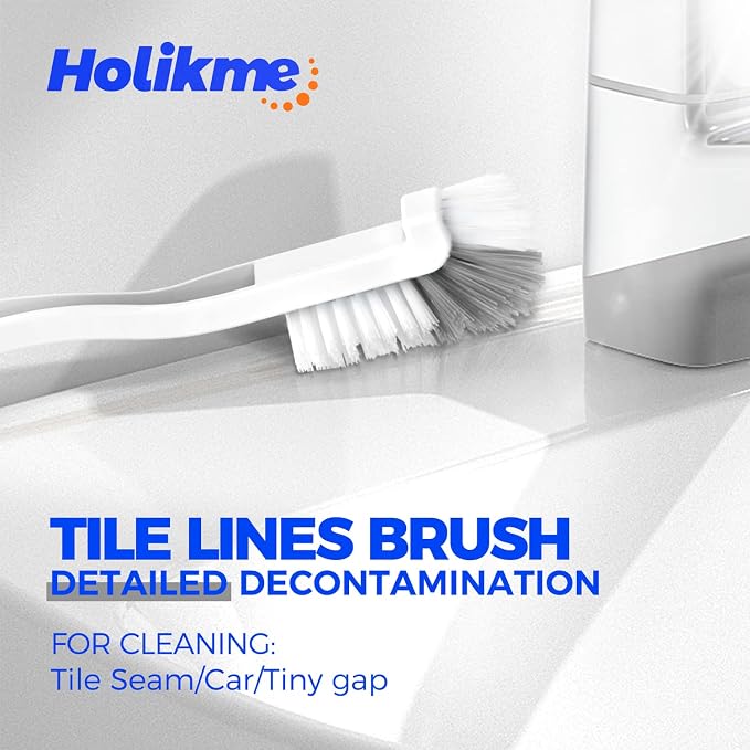 Holikme Deep Cleaning Brush Set, Scrub Pads with Scraper Tip for Pool Walls, Bathroom, Grout, Floor, Bike, Tub, Shower and Kitchen Surface, Abrasive Wheel Brushes (Black)
