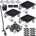 Furniture Movers with 4 Wheels,Heavy Duty Furniture Lift Mover Tool Set with 2000 lbs Load Capacity, Easy Sliders Dolly with Removable Side Guards&Brake, for Moving Appliance,Sofa etc
