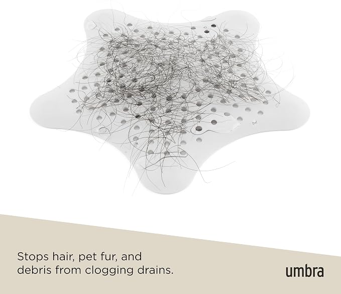 Umbra Starfish Drain Cover/Hair Catcher, White
