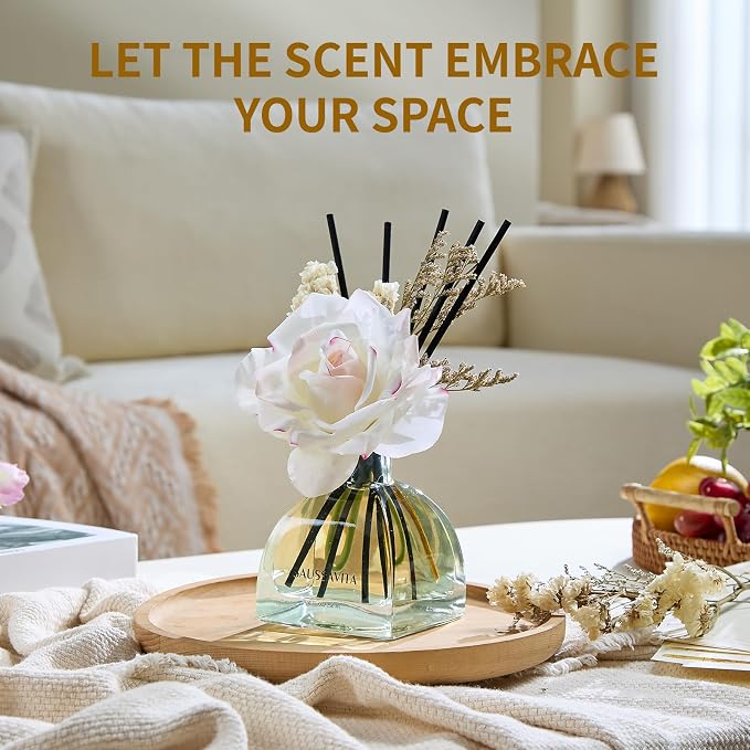 Reed Diffusers Set Jasmine&Lily Scented 8.5oz Air Freshener for 140 Days