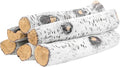 Skyflame 6 Piece Ceramic White Birch Wood Logs for Fire Pit Fireplace | Gas Fireplace Logs Set, Indoor/Outdoor Gas Inserts, Ventless, Fire Table