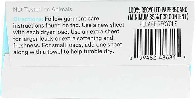 365 by Whole Foods Market Dryer Sheets Fabric Softener, Unscented | 80 Count | Pack of 2